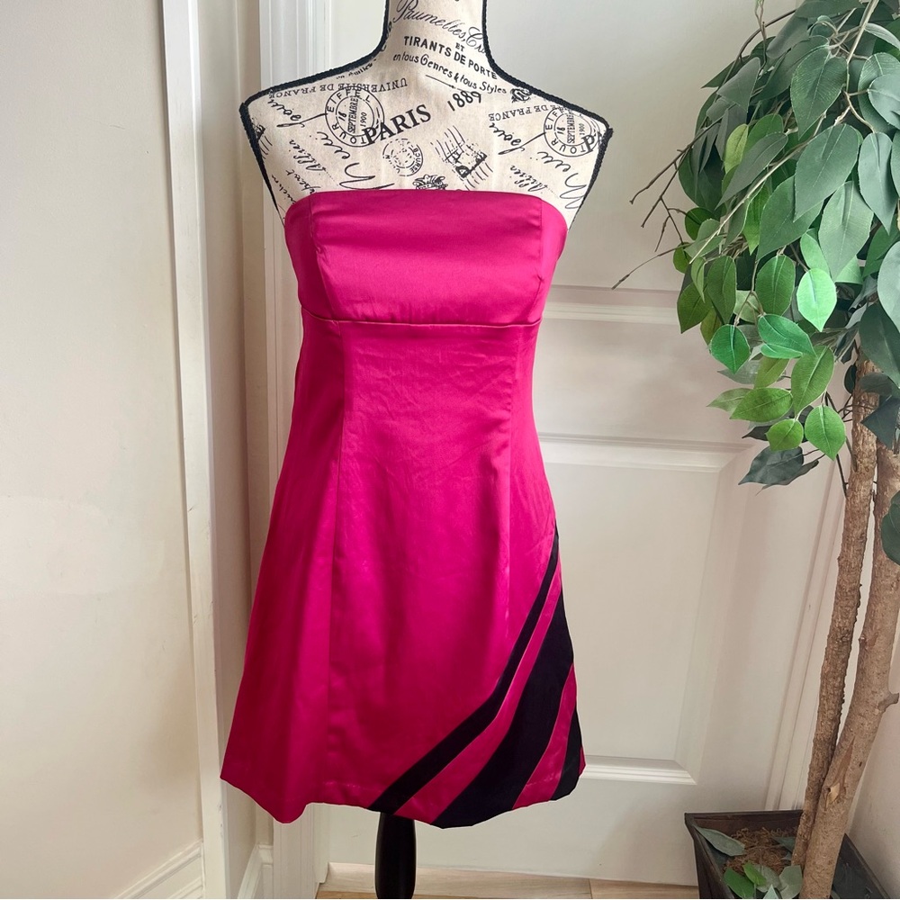 Jump Girl Strapless A-Line Cocktail Dress Pink Sz 4